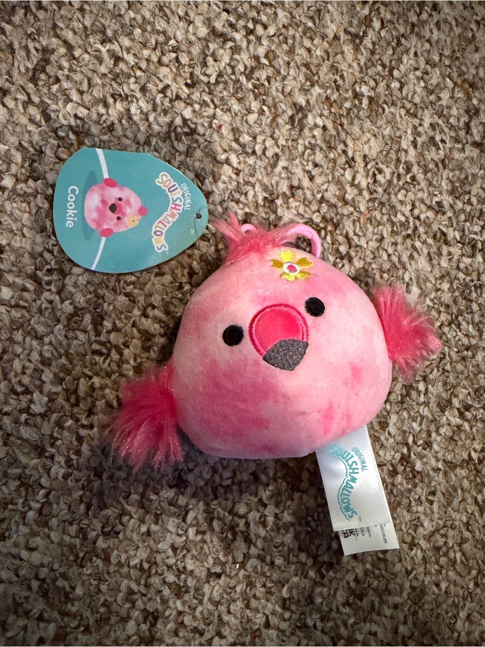 Squishmallows Pink Cookie Plush Bird Toy